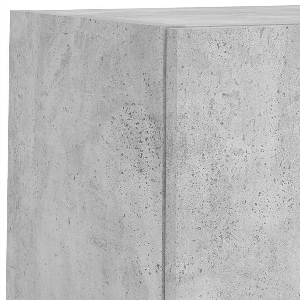 6-delige Tv-wandmeubelset met LED bewerkt hout betongrijs
