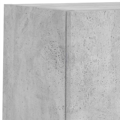6-delige Tv-wandmeubelset met LED bewerkt hout betongrijs