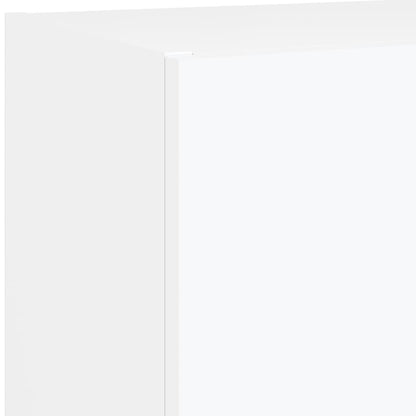 5-Delige Tv-Wandmeubelset Met Led-Verlichting Bewerkt Hout Wit