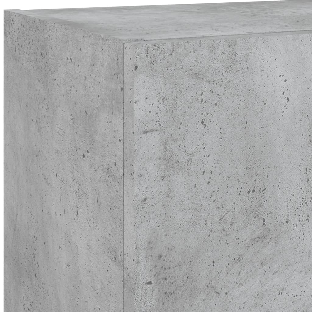 5-Delige Tv-Wandmeubelset Met Led Bewerkt Hout Betongrijs