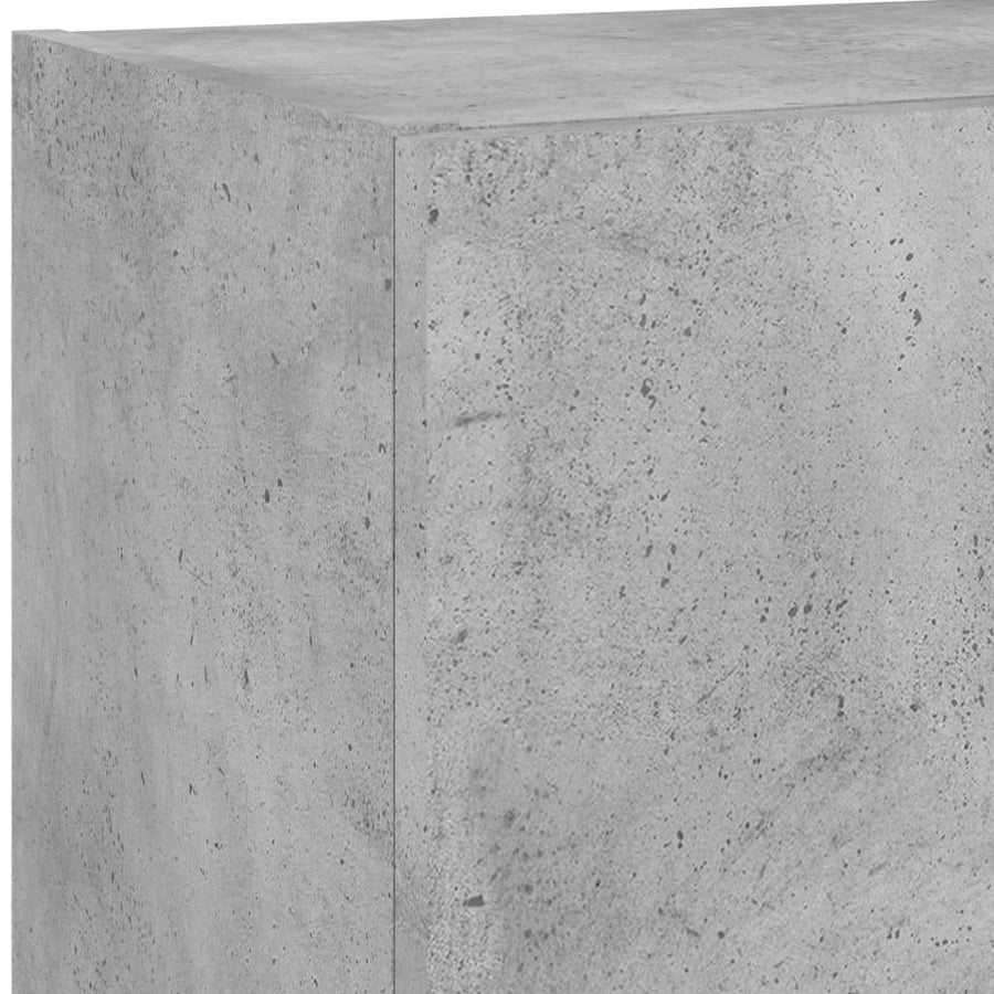 5-Delige Tv-Wandmeubelset Met Led Bewerkt Hout Betongrijs