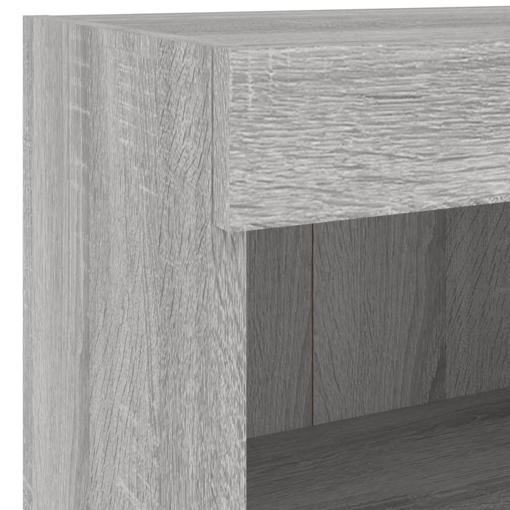 5-delige Tv-wandmeubelset met LED grijs sonoma eikenkleurig
