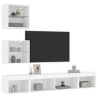 Tv-wandmeubelset 5-delig bewerkt hout wit