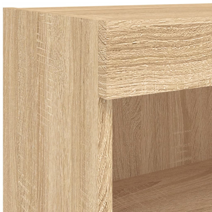 6-Delige Tv-Wandmeubelset Met Led Bewerkt Hout Sonoma eiken