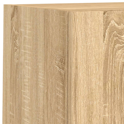 6-Delige Tv-Wandmeubelset Met Led Bewerkt Hout Sonoma eiken