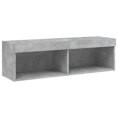 6-Delige Tv-Wandmeubelset Met Led Bewerkt Hout Betongrijs