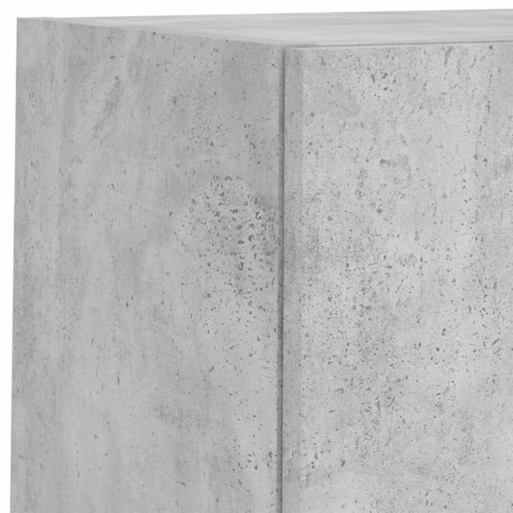 6-Delige Tv-Wandmeubelset Met Led Bewerkt Hout Betongrijs