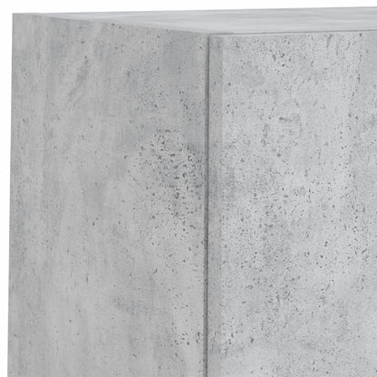 6-Delige Tv-Wandmeubelset Met Led Bewerkt Hout Betongrijs