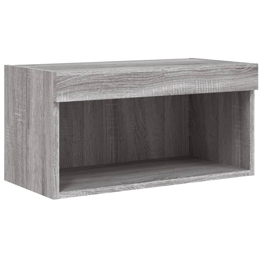 6-delige Tv-wandmeubelset met LED grijs sonoma eikenkleurig
