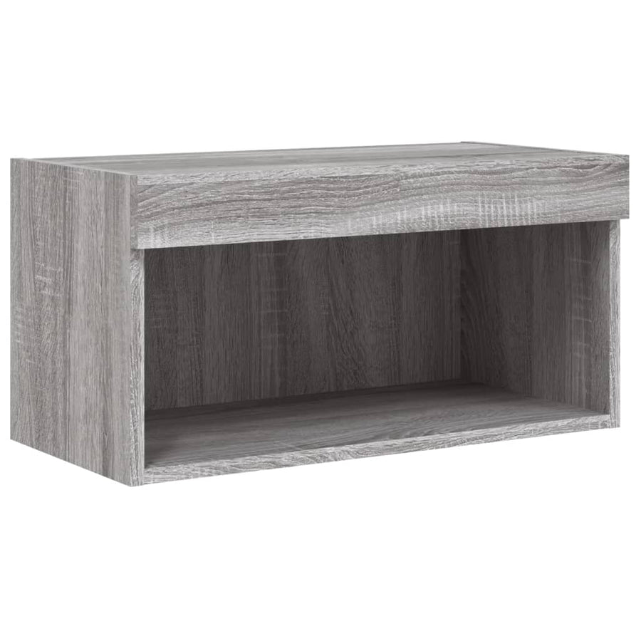 6-delige Tv-wandmeubelset met LED grijs sonoma eikenkleurig