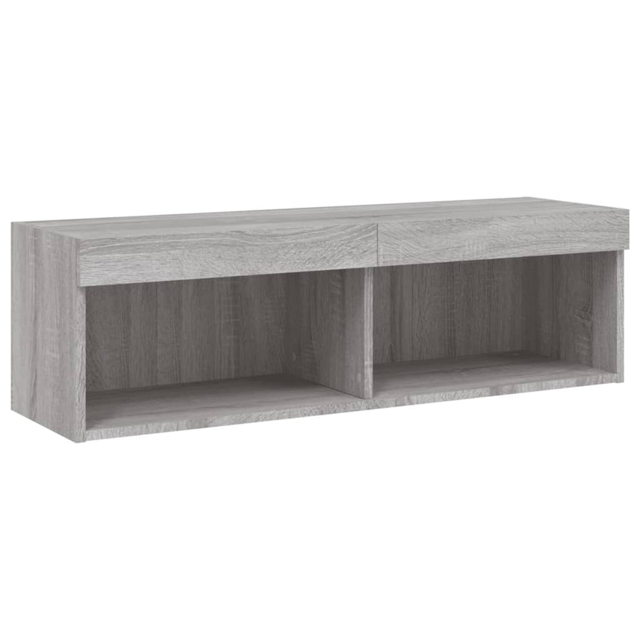 6-delige Tv-wandmeubelset met LED grijs sonoma eikenkleurig