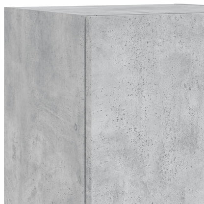 4-Delige Tv-Wandmeubelset Met Led Bewerkt Hout Betongrijs