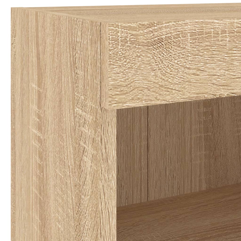 5-Delige Tv-Wandmeubelset Met Led Bewerkt Hout Sonoma Eiken