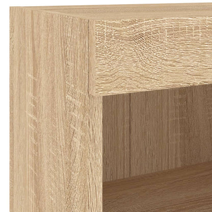 5-Delige Tv-Wandmeubelset Met Led Bewerkt Hout Sonoma Eiken