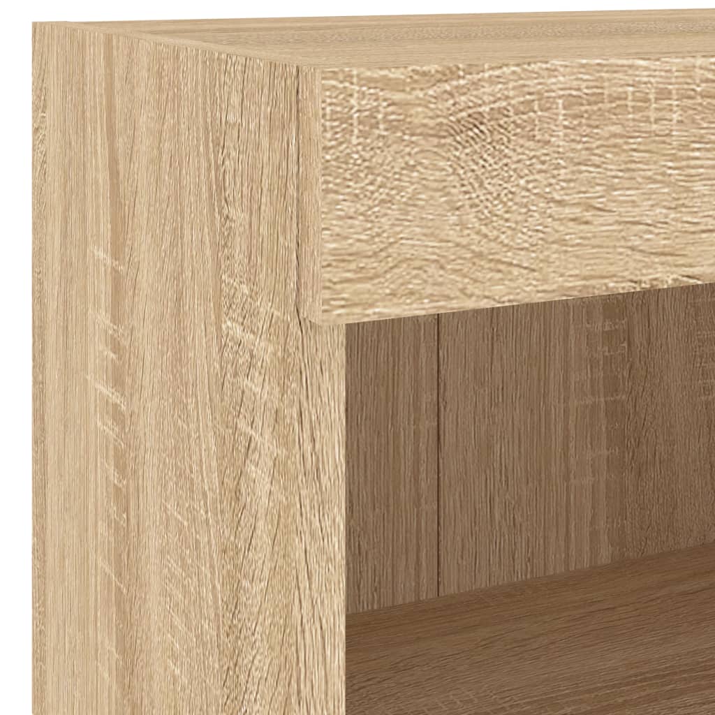 5-Delige Tv-Wandmeubelset Met Led Bewerkt Hout Sonoma Eiken