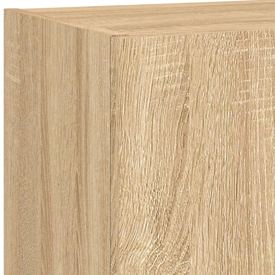5-Delige Tv-Wandmeubelset Met Led Bewerkt Hout Sonoma Eiken