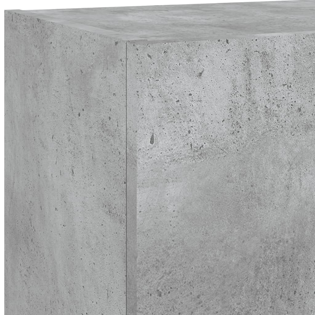 5-Delige Tv-Wandmeubelset Met Led Bewerkt Hout Betongrijs