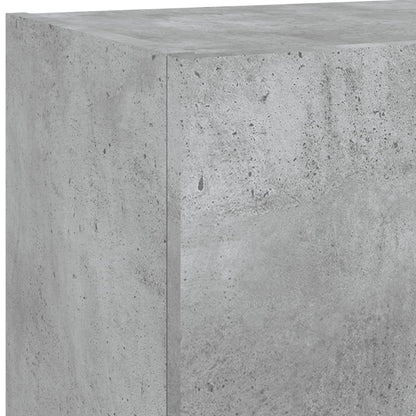 5-Delige Tv-Wandmeubelset Met Led Bewerkt Hout Betongrijs