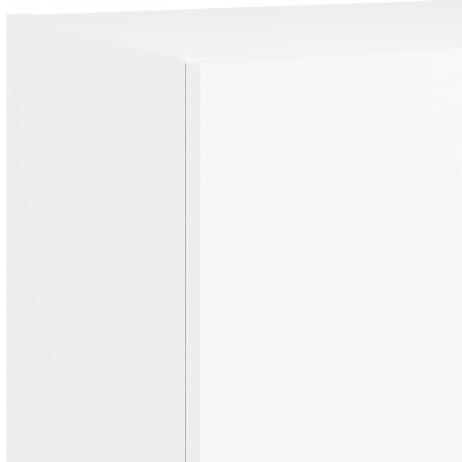 5-Delige Tv-Wandmeubelset Met Led-Verlichting Bewerkt Hout Wit