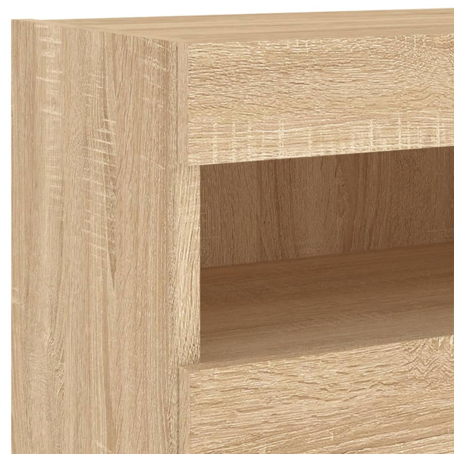 5-Delige Tv-Wandmeubelset Met Led Bewerkt Hout Sonoma Eiken