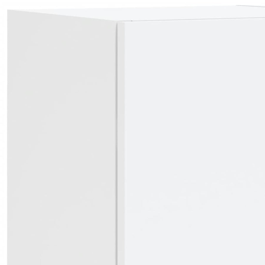 7-Delige Tv-Wandmeubelset Met Led-Verlichting Wit