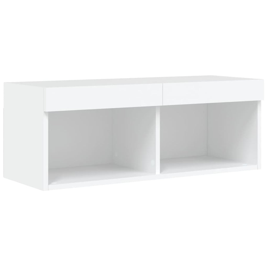 8-Delige Tv-Wandmeubelset Met Led-Verlichting Wit