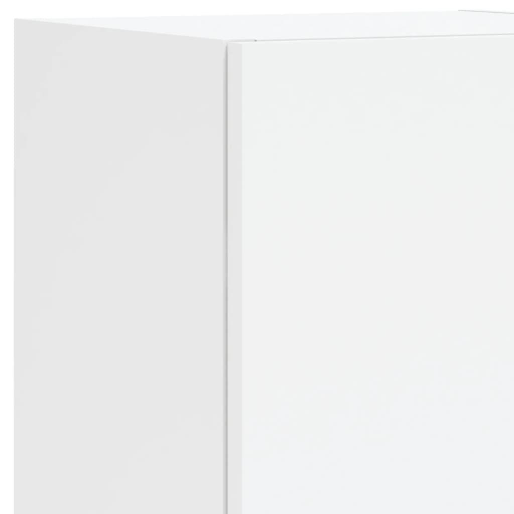 8-Delige Tv-Wandmeubelset Met Led-Verlichting Wit