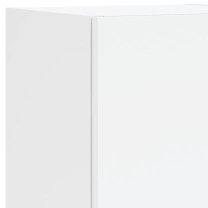 8-Delige Tv-Wandmeubelset Met Led-Verlichting Wit
