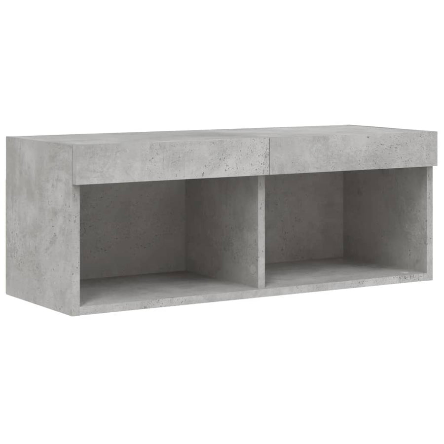 8-Delige Tv-Wandmeubelset Met Led-Verlichting Betongrijs