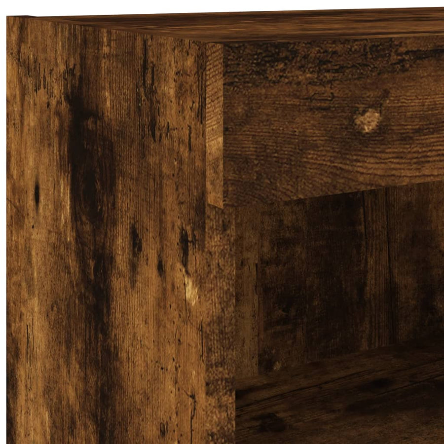 8-delige Tv-wandmeubelset met LED-verlichting gerookt eiken