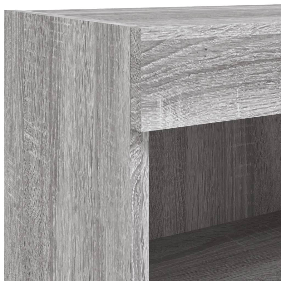 8-delige Tv-wandmeubelset met LED-verlichting grijs sonoma
