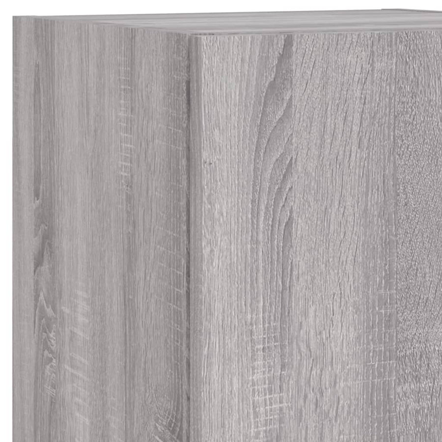 8-delige Tv-wandmeubelset met LED-verlichting grijs sonoma