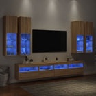 Tv-wandmeubelset 7-delig sonoma eiken met led