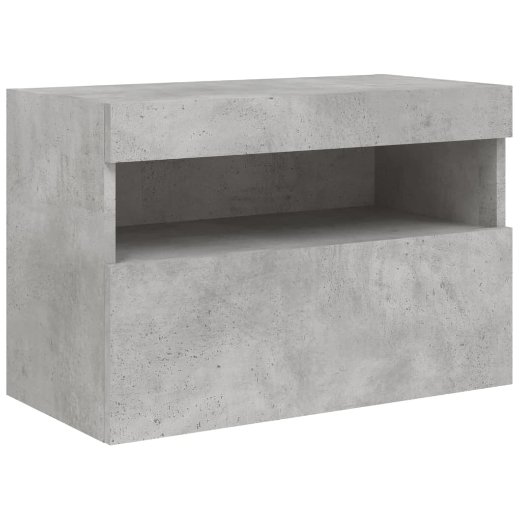 7-delige Tv-wandmeubelset met LED-verlichting betongrijs