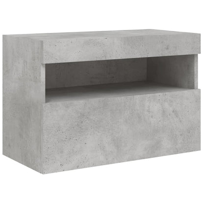 7-delige Tv-wandmeubelset met LED-verlichting betongrijs