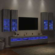 Tv-wandmeubelset 7-delig grijs sonoma led