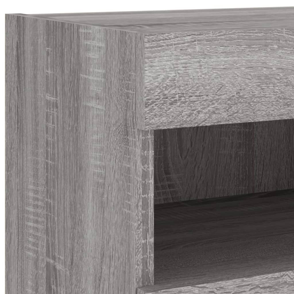 7-delige Tv-wandmeubelset met LED-verlichting grijs sonoma