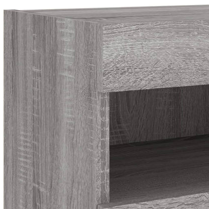 7-delige Tv-wandmeubelset met LED-verlichting grijs sonoma