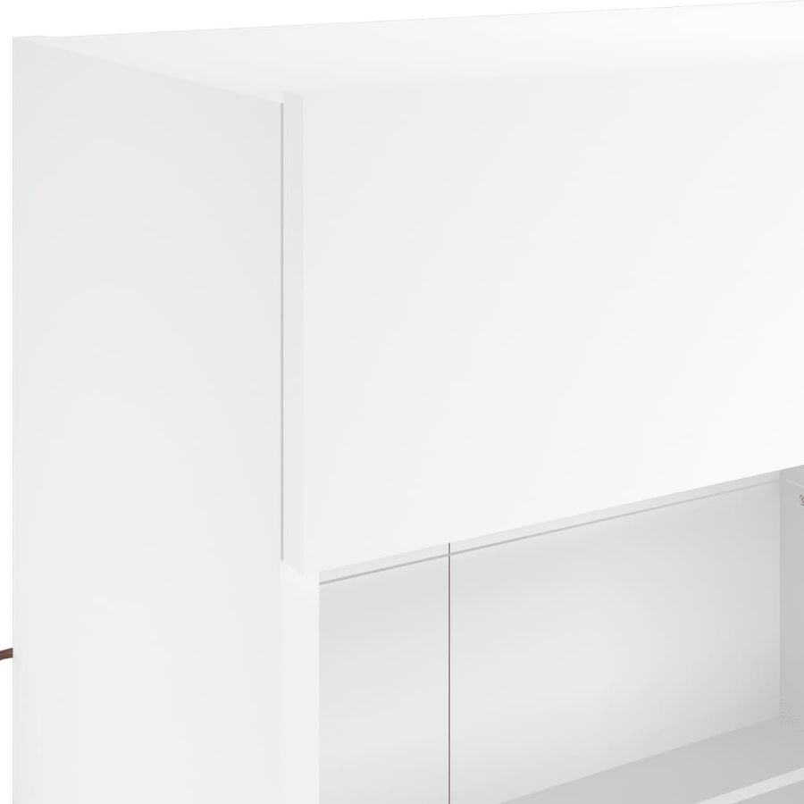 6-delige Tv-wandmeubelset met LED-verlichting wit
