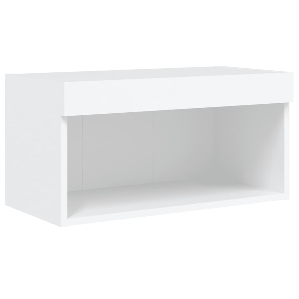 6-delige Tv-wandmeubelset met LED-verlichting wit