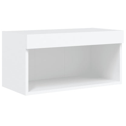 6-delige Tv-wandmeubelset met LED-verlichting wit