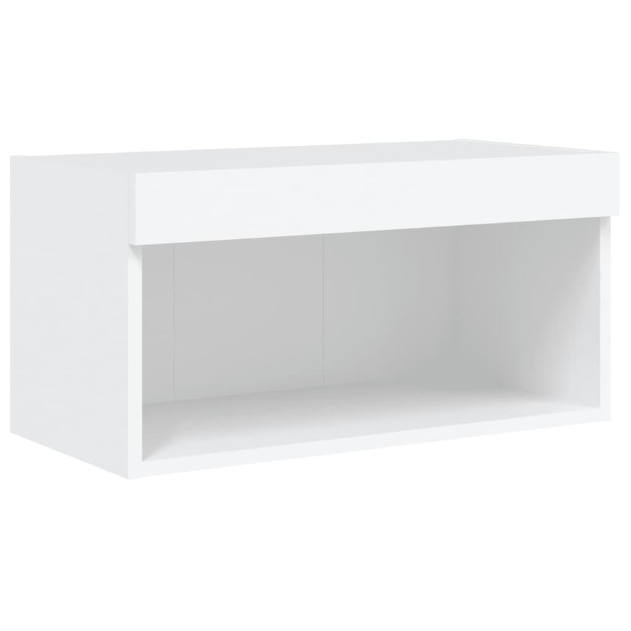 6-delige Tv-wandmeubelset met LED-verlichting wit