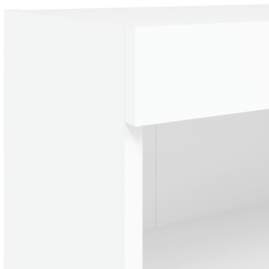 6-delige Tv-wandmeubelset met LED-verlichting wit