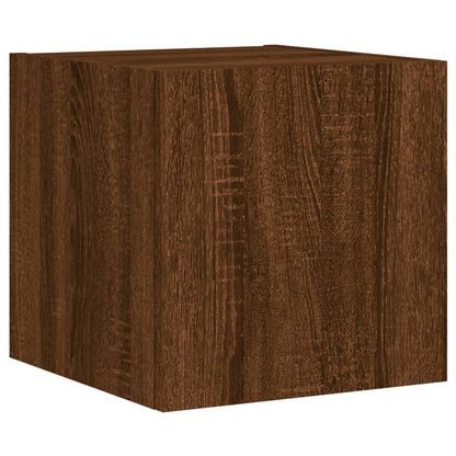 6-Delige Tv-Wandmeubelset Met Led Bewerkt Hout Bruineikenkleur bruin eikenkleur