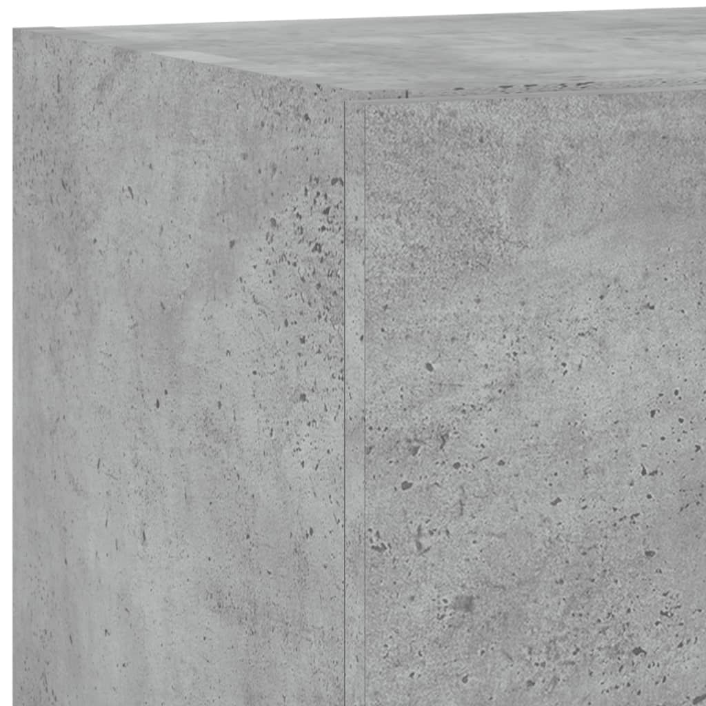 5-Delige Tv-Wandmeubelset Met Led Bewerkt Hout Betongrijs