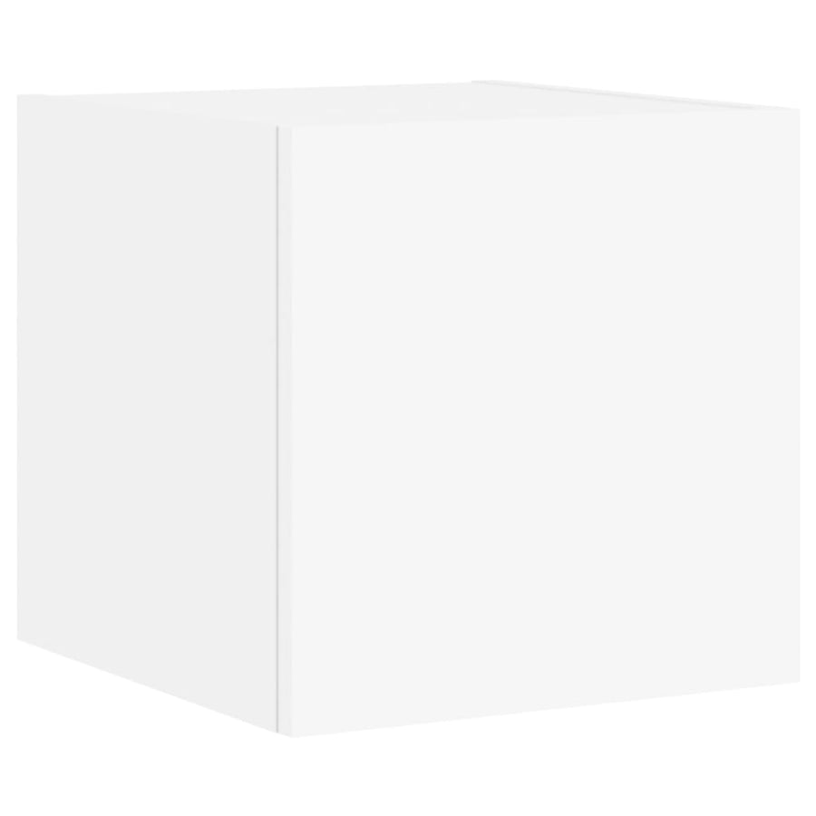 5-Delige Tv-Wandmeubelset Met Led-Verlichting Wit