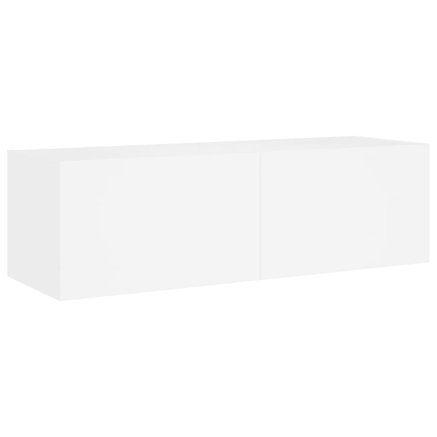 5-Delige Tv-Wandmeubelset Met Led-Verlichting Wit