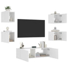 5-Piece TV Wall Unit Set with LED Lights White
