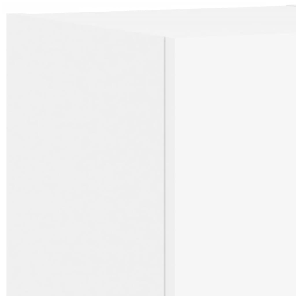 3-Delige Tv-Wandmeubelset Met Led-Verlichting Wit