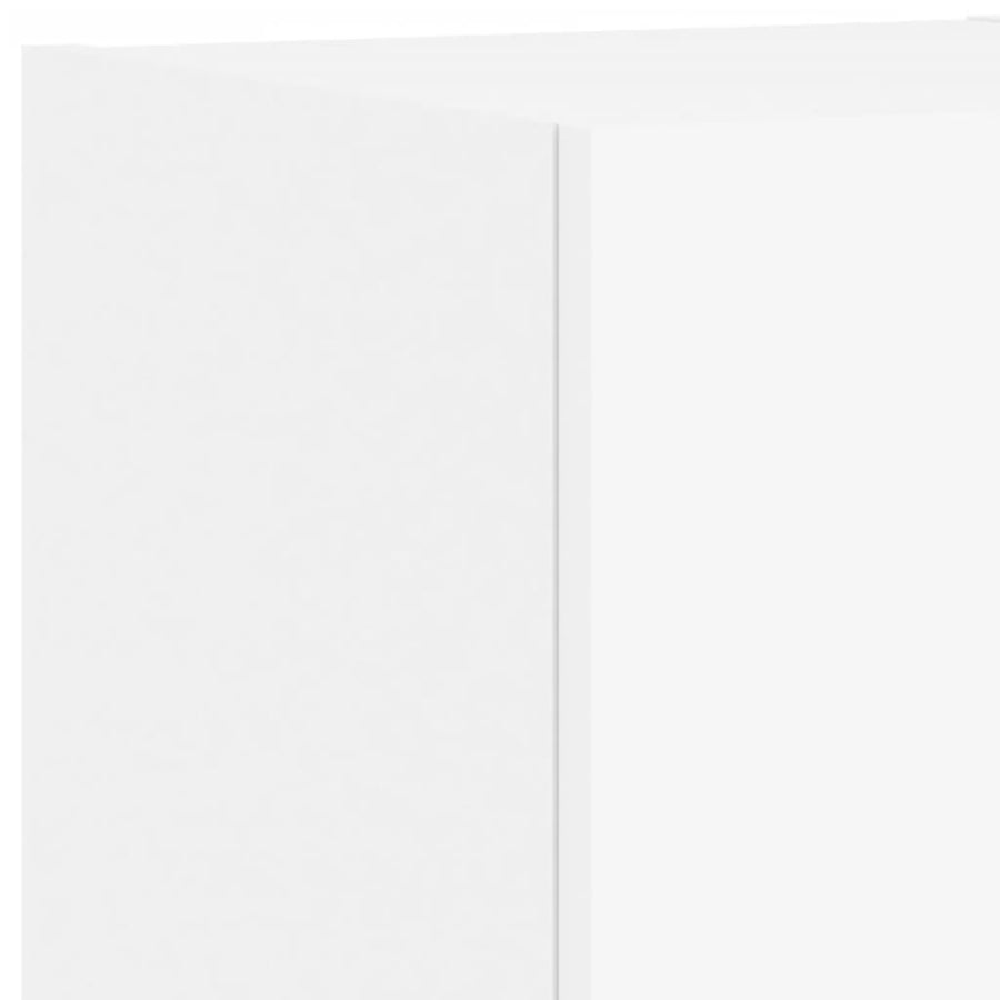 4-Delige Tv-Wandmeubelset Met Led-Verlichting Wit